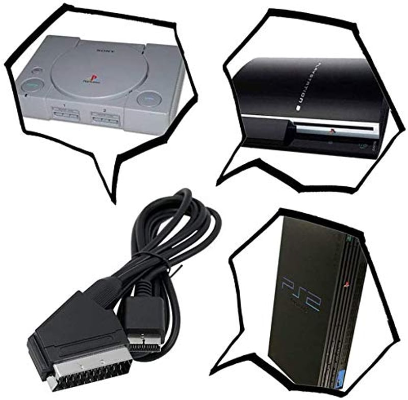 Helpers Lab 6ft RGB Scart kábel PS1 PS2 PS3 konzolhoz PAL/NTSC