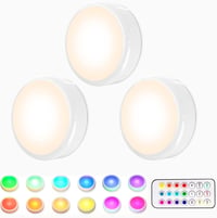 HELPLEX 3 darabos RGBW LED szekrénylámpa távirányítóval, 16 szín, időzítés, elemről működő 1