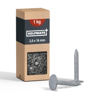 HELPMATE Klampiarske klince 2,0x16 mm mechanicky pozinkované 1 kg – Typ B Dachpappstifte DIN 1160 B – Klince na strešnú krytinu, asfaltové pásy 1