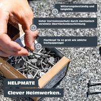 HELPMATE Klampiarske klince 2,0x16 mm mechanicky pozinkované 1 kg – Typ B Dachpappstifte DIN 1160 B – Klince na strešnú krytinu, asfaltové pásy 6