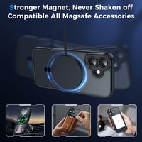 Helssitot magnetický obal na iPhone 17, kompatibilný s MagSafe, s 2 ks ochranných skiel na displej, matný priesvitný, nárazuvzdorný, odolný voči poškriabaniu – čierny 3