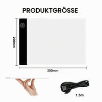 Helweet A4 LED podsvietená rysovacia tabuľa, svetelný stôl na prekresľovanie s nastaviteľným jasom, na maľovanie, skicovanie a animáciu 2