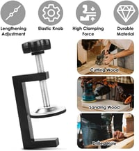 Clemă cu șurub tip C Helweet, dispozitiv de fixare pe masă pentru extensie universală, deschidere 57 mm, 2 bucăți, negru 4
