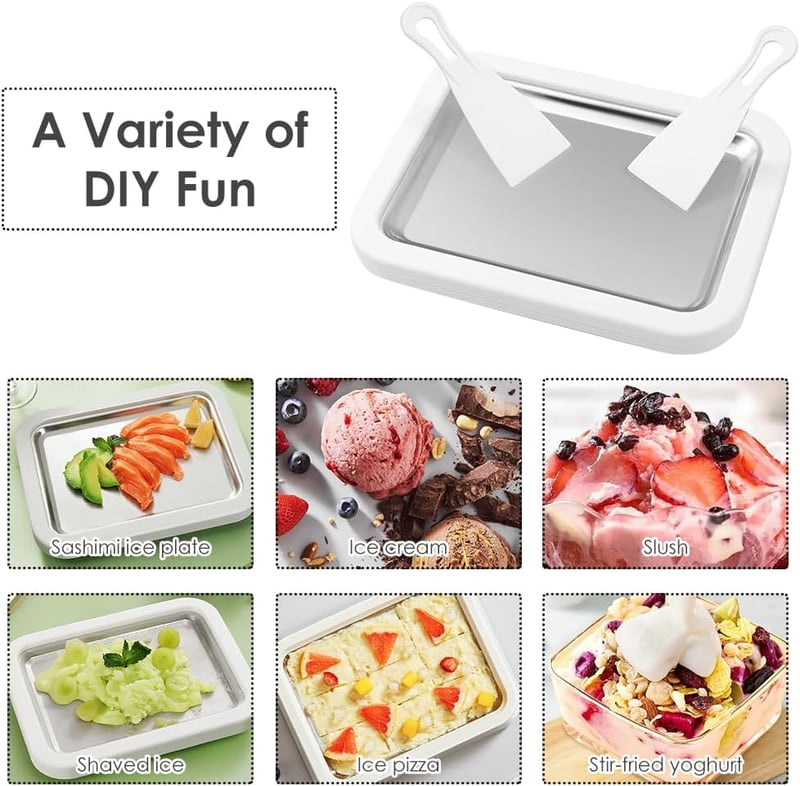 Helweet Fagylalt Készítő Lap 2 Spatulával - Jégkrém Roller Gép Házi Készítéshez