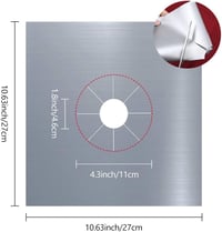 Helweet Gázfőző Védőlap Szett, Tapadásmentes Égőfedél, Újrafelhasználható Tűzhely Védőburkolat, 0.2 mm, 4 darabos 2