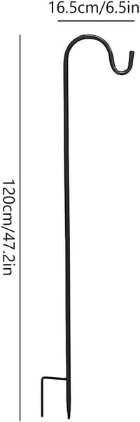 Helweet Kerti Pásztor Horog 120 cm - Madárkalitka, Lámpa és Virágkosár Tartó 6