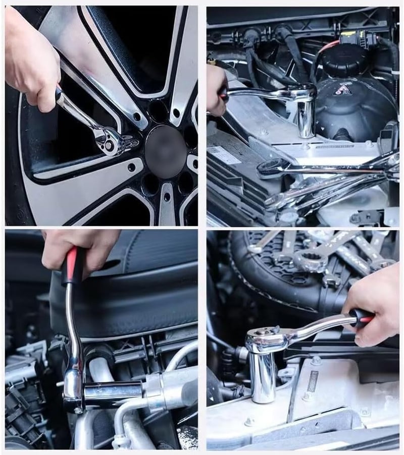 Cheie cu clichet reversibilă Helweet 1/4 inch, 72 dinți, cu eliberare rapidă, pentru reparații auto