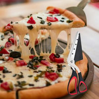 Helweet Pizzavágó Olló Rozsdamentes Acélból - Multifunkciós Konyhai Eszköz Pizzához, Palacsintához, Süteményhez, Salátához és Húshoz - Mosog 7