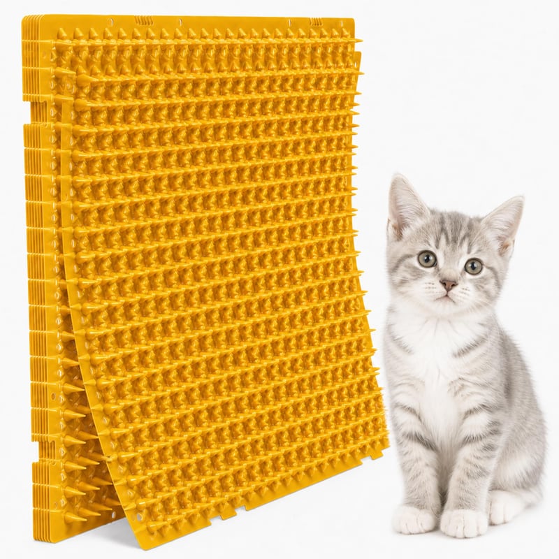 hemeilibao Prostirka za odbijanje mačaka 42x32 cm, 10 komada, modularna podloga narančaste boje, s 200 vezica i 40 čičak traka, proširivo do 1,34 m²