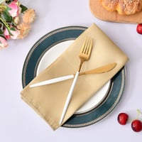 HEMERIEN 12 darabos szatén asztalterítő szett, 20x20 inch, champagne arany, esküvő és ünnepségekhez 5