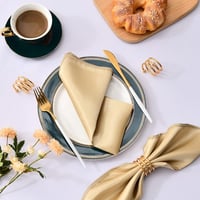 HEMERIEN 12 darabos szatén asztalterítő szett, 20x20 inch, champagne arany, esküvő és ünnepségekhez 4