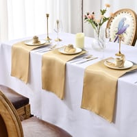 HEMERIEN 12 darabos szatén asztalterítő szett, 20x20 inch, champagne arany, esküvő és ünnepségekhez 3