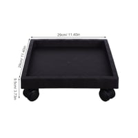 Hemoton štvorcový podstavec pod kvetináč na kolieskach - čierny - 29x29 cm 2
