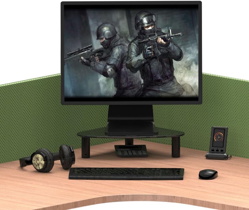 Hemudu háromszög alakú monitor és laptop képernyőemelő állvány ergonomikus PC képernyő alátét