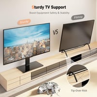 Univerzálny TV stojan Hemudu HT07B-002P pre 13-39 palcové televízory, otočný o 100 stupňov, 4 úrovne nastavenia výšky, podstavec z tvrdeného skla, max. 35 kg, čierny 7
