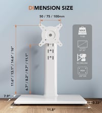 Hemudu monitorállvány 13-32", magasságállítható, forgatható, max. 35 kg - fehér 8