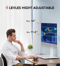 Hemudu monitorállvány 13-32", magasságállítható, forgatható, max. 35 kg - fehér 2