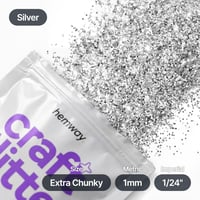 Glitter decorativ Hemway Craft 100g, extra grosier, 1 mm, argintiu, pentru artizanat și decorare 4