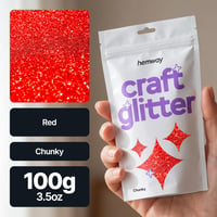 Glitter decorativ roșu Hemway Craft 100g - Chunky 0,6mm, sclipici cu granulație mare pentru activități creative 2