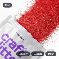 Glitter decorativ roșu Hemway Craft 100g - Chunky 0,6mm, sclipici cu granulație mare pentru activități creative 4