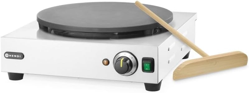 HENDI Palacsintasütő elektromos 3000W állítható hőmérséklet fa spatulával