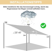 HENG FENG 4x5m Vízálló Napvédő Sátor Teraszra, Kertbe - UV Védelem, Szélálló 6