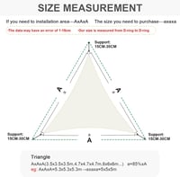 HENG FENG háromszög napvitorla 95% UV-védelemmel - bézs - 3x3x3 m 5