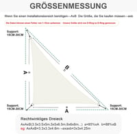 HENG FENG Háromszög Napvitorla 5x5x7m Vízálló UV Védelem Teraszra 5