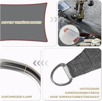 HENG FENG 2x3m Téglalap Napvitorla HDPE UV Védelem Szellőző Antracit 5