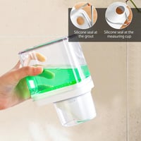 HENGBIRD 1100 ml Légmentes Mosópor Adagoló Mérőpohárral, Fehér Műanyag Mosószer Tároló Doboz Hengeres Forma 5