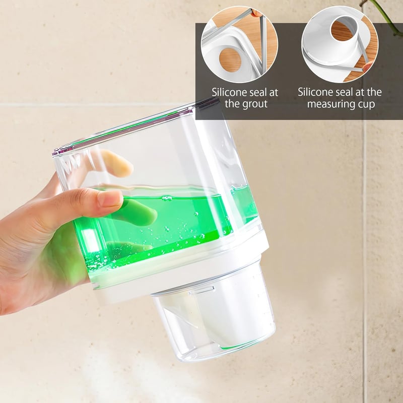 HENGBIRD 1100 ml Légmentes Mosópor Adagoló Mérőpohárral, Fehér Műanyag Mosószer Tároló Doboz Hengeres Forma
