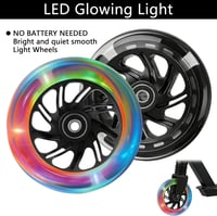 HENGBIRD set 2 roți de schimb pentru trotinetă, 12 cm, negre, 88A, ABS, LED, fără baterii, rulmenți ABEC-9 6