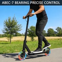 HENGBIRD set 2 roți de schimb pentru trotinetă, 12 cm, negre, 88A, ABS, LED, fără baterii, rulmenți ABEC-9 5
