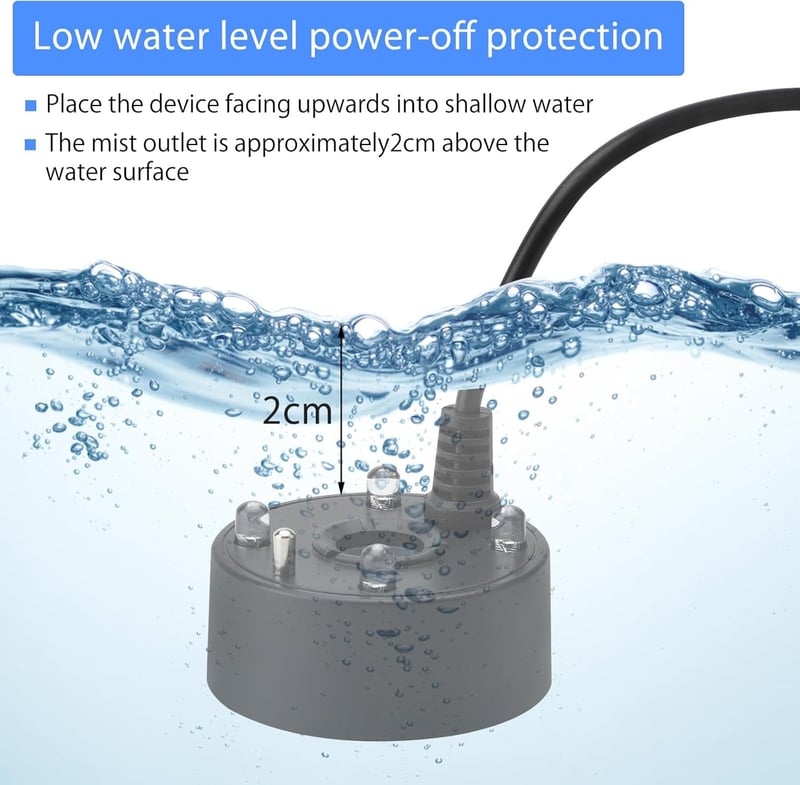 HENGBIRD Akvárium Párásító Gép USB LED Színváltós Ultrahangos Ködfüggöny Vízhiány Védelem Szökőkút Tó Akvárium 5V