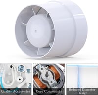 HENGBIRD Csatornás Ventilátor 100-150mm Csendes Inline Szellőztető Konyha Fürdőszoba 3
