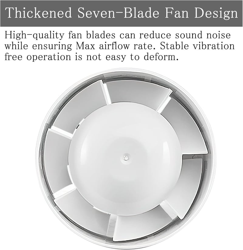 HENGBIRD Csatornás Ventilátor 100-150mm Csendes Inline Szellőztető Konyha Fürdőszoba