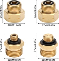 HENGBIRD Gázpalack Adapter Készlet 4 Darabos - Sárgaréz Európai Gáz Csatlakozó Nyomásszabályozóhoz Külföldi Palackokhoz 2