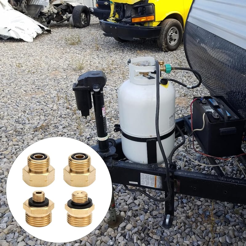 HENGBIRD Gázpalack Adapter Készlet 4 Darabos - Sárgaréz Európai Gáz Csatlakozó Nyomásszabályozóhoz Külföldi Palackokhoz