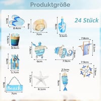 HENGBIRD námornícka dekoratívna súprava 27 ks, modro-biela nautická výzdoba, nástenná dekorácia v plážovom štýle, oceánska ozdoba do obývačky, spálne, detskej izby 2