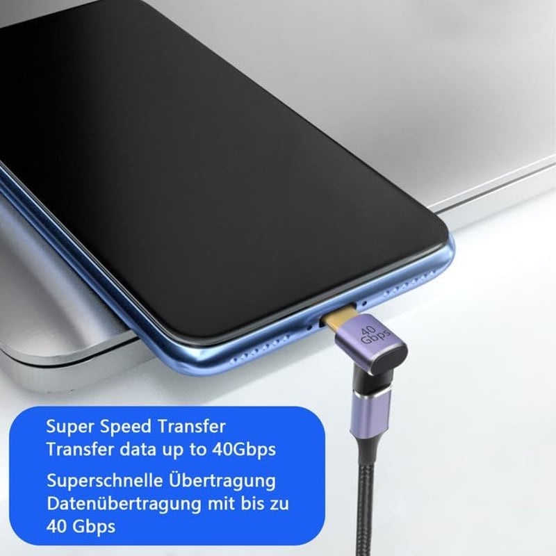 HENGBIRD USB C 90 Fokos Adapter 40Gbps USB 4 Típus C Férfi-Női Csatlakozó 100W Töltés 8K Videó Samsung Galaxy Huawei 2 Darab