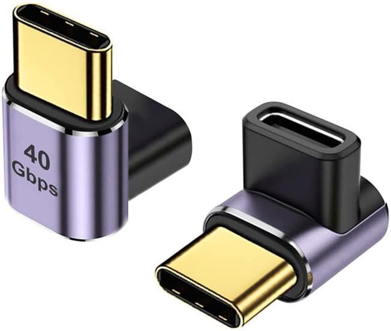HENGBIRD USB C 90 Fokos Adapter 40Gbps USB 4 Típus C Férfi-Női Csatlakozó 100W Töltés 8K Videó Samsung Galaxy Huawei 2 Darab