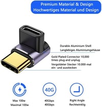 HENGBIRD USB C 90 Fokos Adapter 40Gbps USB 4 Típus C Férfi-Női Csatlakozó 100W Töltés 8K Videó Samsung Galaxy Huawei 2 Darab 2