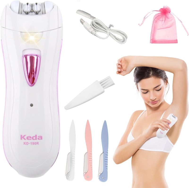 Mini epilator fără fir HENGBIRD cu lumină LED pentru față și corp