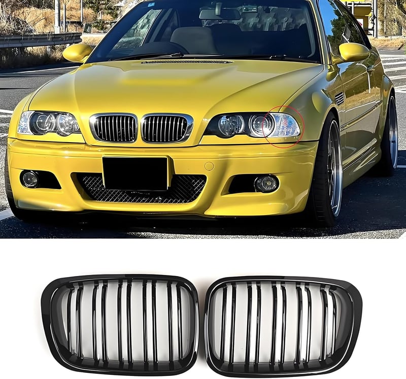Hengjiayao BMW E46 3-as sorozat első lökhárító rács fényes fekete 1998-2001