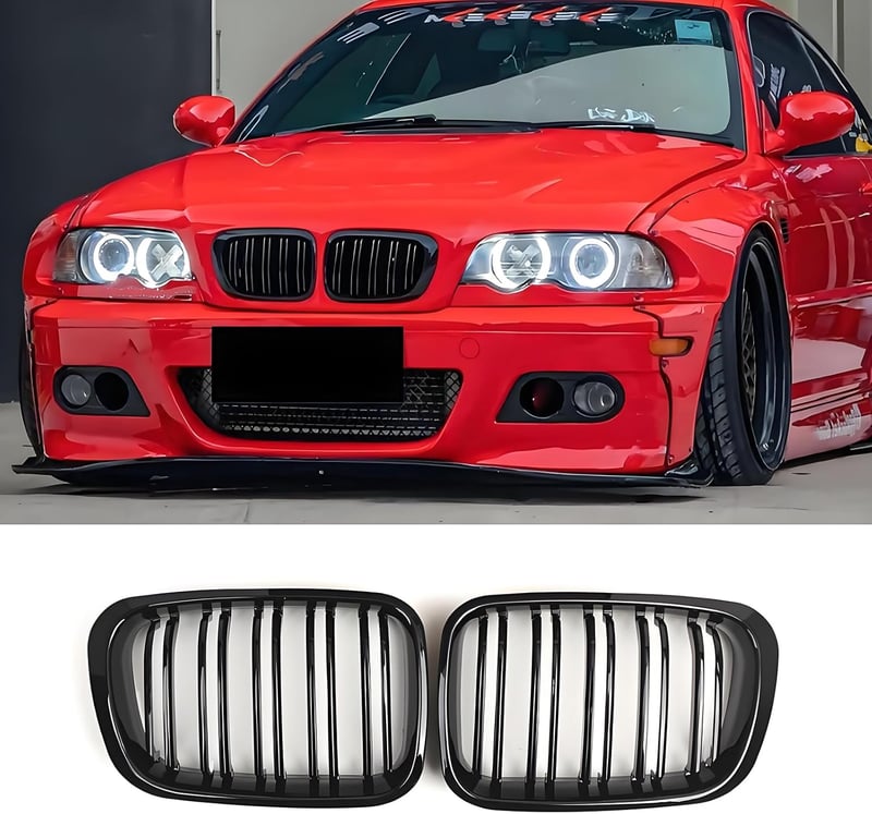 Hengjiayao BMW E46 3-as sorozat első lökhárító rács fényes fekete 1998-2001