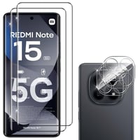 Hengnewro 2 ks tvrdené sklo pre Xiaomi Redmi Note 15 5G / Poco M8 5G + 2 ks ochranná fólia na fotoaparát, tvrdosť 9H, odolné voči poškriabaniu, bez bublín 1