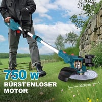 Hengriacly Akkumulátoros Fűszegélynyíró Makita 18V Akkuhoz, 2in1 Gyepvágó Kefe Nélküli Motorral, 90° Forgatható, 23cm Vágókör 3