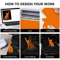 Hengrongshen Narancssárga Vasalható Vinyl Fólia 30,5cm x 150cm - Hőtranszfer Flexfólia Plotter Eszközökkel Cri-Cut és Silhouette DIY Pólókho 6