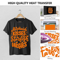 Hengrongshen Narancssárga Vasalható Vinyl Fólia 30,5cm x 150cm - Hőtranszfer Flexfólia Plotter Eszközökkel Cri-Cut és Silhouette DIY Pólókho 3
