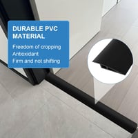 Hengrongshen Öntapadós PVC Küszöbsín 1m x 5cm - Fekete Átmeneti Profil Padlómagasság Kiegyenlítéshez Parketta, Laminált Padló 5-10mm 6